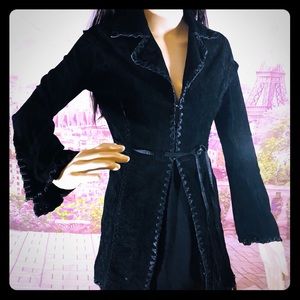 Black Leather Lace Up Long Sleeve Top Sm🛍